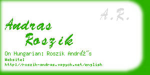 andras roszik business card